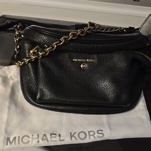 Michael Kors Black Leather Sling Bag